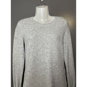 LOFT Sweater Dress Womens XS Gray Knit Long Sleeve Tie Cuff Short Casual Cozy